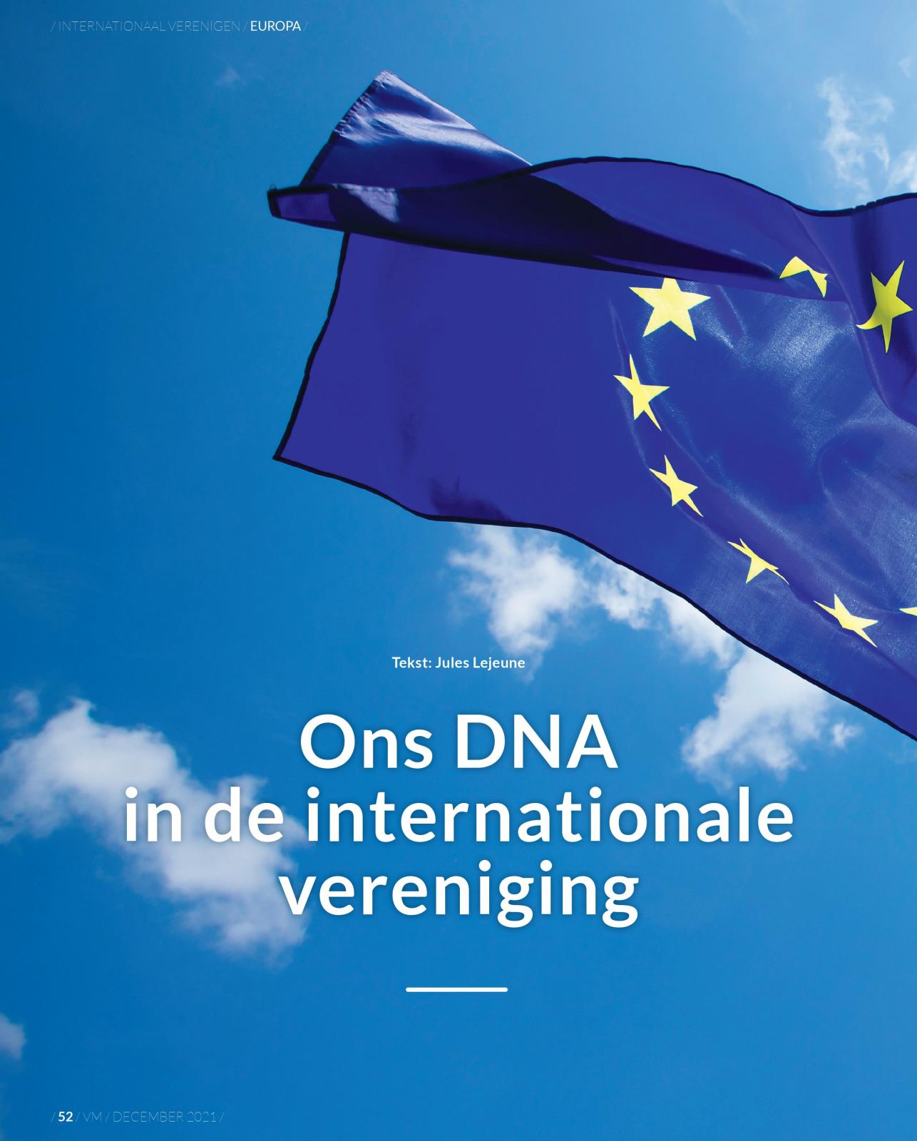 Artikel Jules Lejeune in VM: Ons DNA in Europese verenigingen