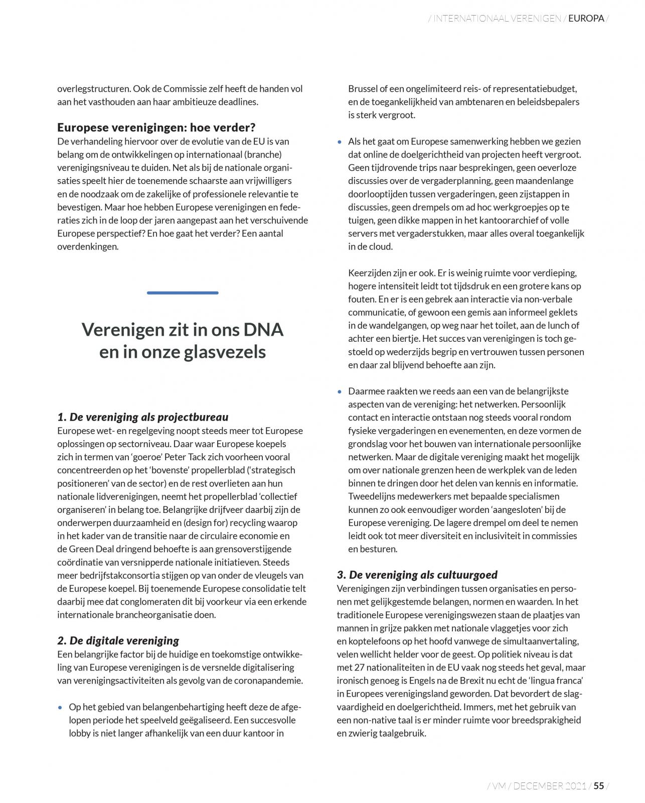 Artikel Jules Lejeune in VM: Ons DNA in Europese verenigingen