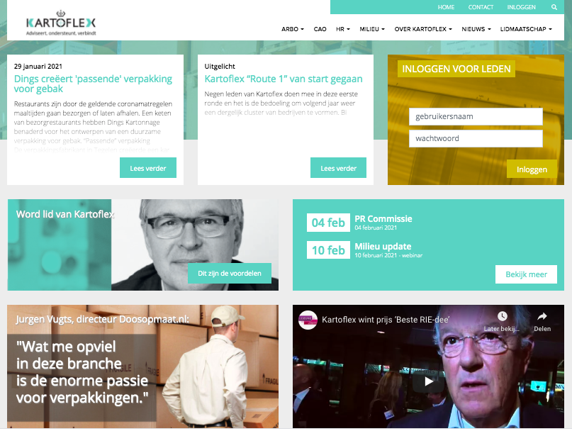 Kartoflex nieuwe website project Lejeune